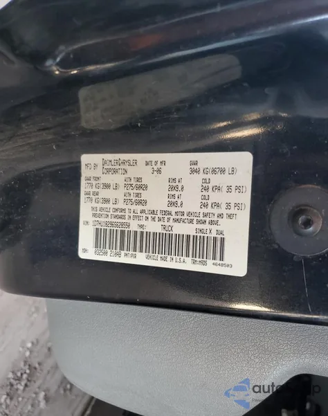 2006 Dodge Ram 1500 St from USA, damaged, VIN 1D7HU18296S628550